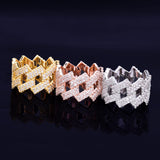 Cuban Chain Gold Color Iced Out Full Zircon Hip Hop Ring - ringsuniverse