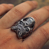 Three Eyed Demon Skull Ring - ringsuniverse