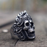 Best Seller - Mahakali Helmet Skull Biker Ring - ringsuniverse