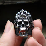 Best Seller - Mahakali Helmet Skull Biker Ring - ringsuniverse