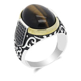 Genuine Antique Tiger Eye Jewelry Ring - Rings Universe