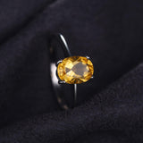Charming Genuine Citrine Silver Solitaire Ring - ringsuniverse