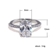 Dazzling Oval Brilliant AAA CZ Stone Classic Ring - Rings Universe