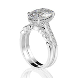 9ct Radiant Cut Lab Diamond Luxury Ring sets - ringsuniverse