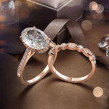 9ct Radiant Cut Lab Diamond Luxury Ring sets - ringsuniverse