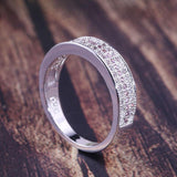 Silver Round Lab Sapphire Zircon Gemstone Fine Jewelry ring - ringsuniverse