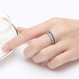 Silver Round Lab Sapphire Zircon Gemstone Fine Jewelry ring - ringsuniverse