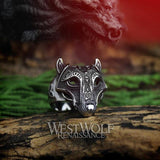 Viking Nordic Wolf Head Odin 's Symbol Ring - ringsuniverse