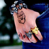 Viking Nordic Wolf Head Odin 's Symbol Ring - ringsuniverse