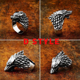 Viking Nordic Wolf Head Odin 's Symbol Ring - ringsuniverse