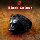 Viking Nordic Wolf Head Odin 's Symbol Ring - ringsuniverse