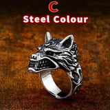 Viking Nordic Wolf Head Odin 's Symbol Ring - ringsuniverse