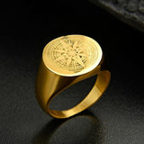 Simple Design Compass Stainless Steel fashion Rings - Rings Universe