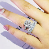 Trendy Fashion Design AAA CZ Diamonds Silver Ring Set - ringsuniverse