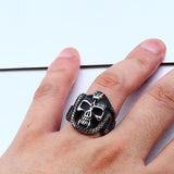 Vintage Snake Skull Biker Man Ring - ringsuniverse