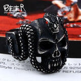 Vintage Snake Skull Biker Man Ring - ringsuniverse