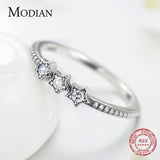 Silver Vintage Stars Stackable AAA+ CZ Diamonds Ring - Rings Universe