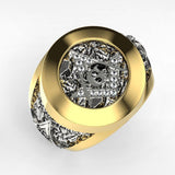 Masonic Inlaid Rhinestone Symbol G Freemason Ring - ringsuniverse