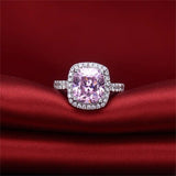 Charming Silver AAA+ CZ Diamonds Pink CZ Wedding, Engagement Ring - ringsuniverse