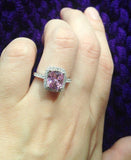 Charming Silver AAA+ CZ Diamonds Pink CZ Wedding, Engagement Ring - ringsuniverse