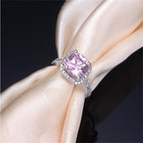 Charming Silver AAA+ CZ Diamonds Pink CZ Wedding, Engagement Ring - ringsuniverse