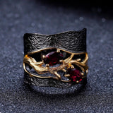 Handmade Branch Natural Rhodolite Garnet Ring - Rings Universe