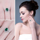 Fine Jewelry Lab Created Emerald Silver Ring - ringsuniverse