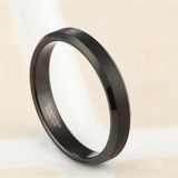Black Tungsten Carbide Brushed Silver Color Rings - Rings Universe