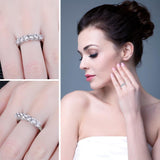 Classic Stackable AAA+ CZ Diamonds Silver Eternity Rings - Rings Universe