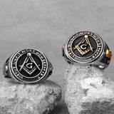 Stainless Steel Men Rings Masonic Freemasonry Skull Punk Rock Hip Hop for Biker Male Boyfriend Jewelry Creativity Gift Wholesale - ringsuniverse