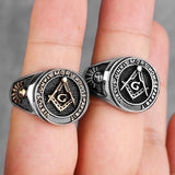 Stainless Steel Men Rings Masonic Freemasonry Skull Punk Rock Hip Hop for Biker Male Boyfriend Jewelry Creativity Gift Wholesale - ringsuniverse