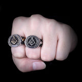 Stainless Steel Men Rings Masonic Freemasonry Skull Punk Rock Hip Hop for Biker Male Boyfriend Jewelry Creativity Gift Wholesale - ringsuniverse