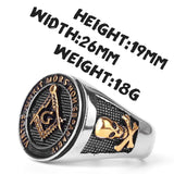 Stainless Steel Men Rings Masonic Freemasonry Skull Punk Rock Hip Hop for Biker Male Boyfriend Jewelry Creativity Gift Wholesale - ringsuniverse