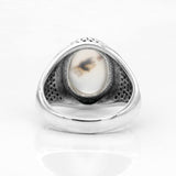 Vintage Big Natural Onyx Stone Silver Ring - Rings Universe