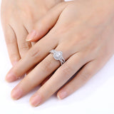 Dazzling 2 Pcs 1.7Ct Pear Shape Sona Diamond Ring Sets - Rings Universe