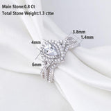 Dazzling 2 Pcs 1.7Ct Pear Shape Sona Diamond Ring Sets - Rings Universe