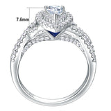 Dazzling 2 Pcs 1.7Ct Pear Shape Sona Diamond Ring Sets - Rings Universe