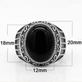Silver Natural Black Agate Stone Handmade Ring - Rings Universe