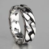 Luxury 316L Stainless Steel Rings for Men Women Cuban Chain Rings Motorcycle Party Steampunk Hip Hop Rings Jewelry Accessories - ringsuniverse