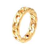 Luxury 316L Stainless Steel Rings for Men Women Cuban Chain Rings Motorcycle Party Steampunk Hip Hop Rings Jewelry Accessories - ringsuniverse