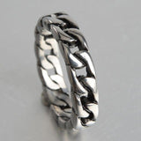 Luxury 316L Stainless Steel Rings for Men Women Cuban Chain Rings Motorcycle Party Steampunk Hip Hop Rings Jewelry Accessories - ringsuniverse