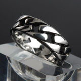 Luxury 316L Stainless Steel Rings for Men Women Cuban Chain Rings Motorcycle Party Steampunk Hip Hop Rings Jewelry Accessories - ringsuniverse