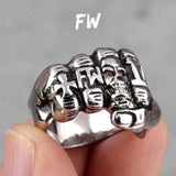 Biker Fist Punch Skull Punk Hip Hop Men Rings - ringsuniverse