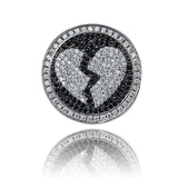 Broken Heart Iced Out Micro Pave Cubic Zircon Crystals Ring - ringsuniverse
