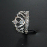 Queen Crown Silver Simulated VVS1 Quality Diamond Engagement Ring - Rings Universe