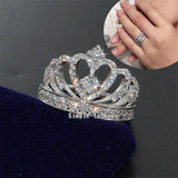 Queen Crown Silver Simulated VVS1 Quality Diamond Engagement Ring - Rings Universe