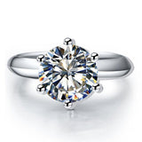 Classic 2ct Round Cut Sona Diamond Wedding Ring - Rings Universe