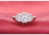 Original Silver Three Stones Luxury Engagement Ring - ringsuniverse