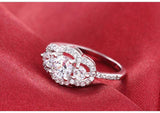 Original Silver Three Stones Luxury Engagement Ring - ringsuniverse
