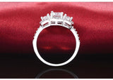 Original Silver Three Stones Luxury Engagement Ring - ringsuniverse